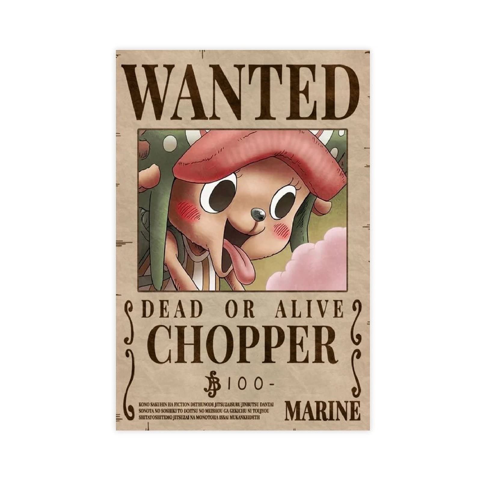 Amazon｜ワンピース チョッパー Wantedアニメポスター キャンバス